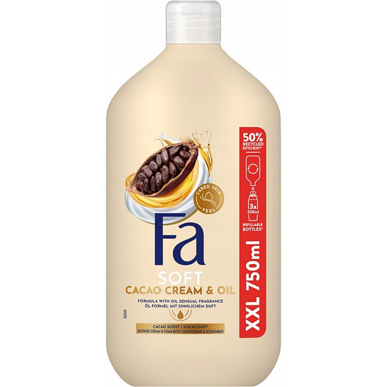 Fa Cream & Oil Cacao 2w1 żel pod prysznic i piana do kąpieli 750 ml