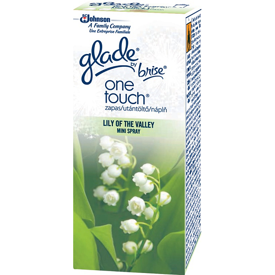 Glade One Touch Konvalinka mini sprej náhradní náplň do osvěžovače vzduchu 10 ml