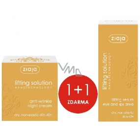 Ziaja Lifting Solution noční krém proti vráskám 50 ml + sérum na okolí rtů a očí 30 ml, duopack