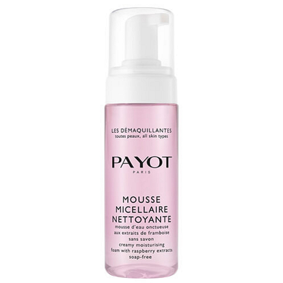 Payot Les Démaquillantes Mousse Micellaire Nettoyante krémovitá micelární pěna s výtažky z malin, bez mýdla 150 ml
