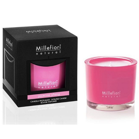 Millefiori Milano Natural Jasmine Ylang - Jasmín a Ylang Vonná svíčka hoří až 60 hodin 180 g