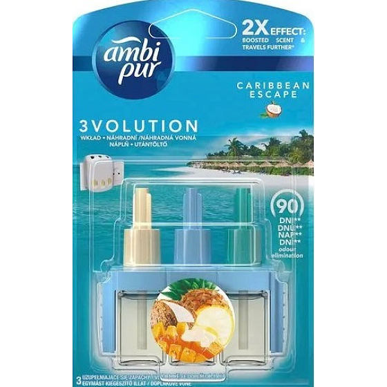 Ambi Pur 3 Volution Caribbean Escape 2x Effect elektrický osvěžovač náplň 20 ml
