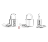 Zawieszka zamek i klucz 2w1 ze srebra próby 925, charms do bransoletki miłość