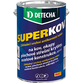 Detecha Superkov podkład i nawierzchniowa farba na metal, czarny mat, 5 kg