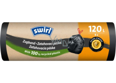Swirl extra silné zatahovací pytle na odpad 120 l, 70 × 100 cm, 33 µ, 8 ks
