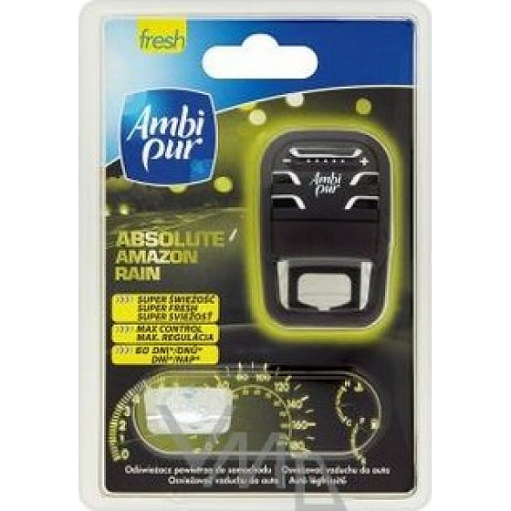 Ambi Pur Car Absolute Amazon Rain osvěžovač vzduchu komplet s náplní 7 ml