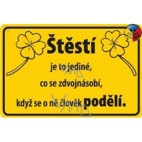 Nekupto Humorná cedulka Štěstí 15x10 cm 1 kus
