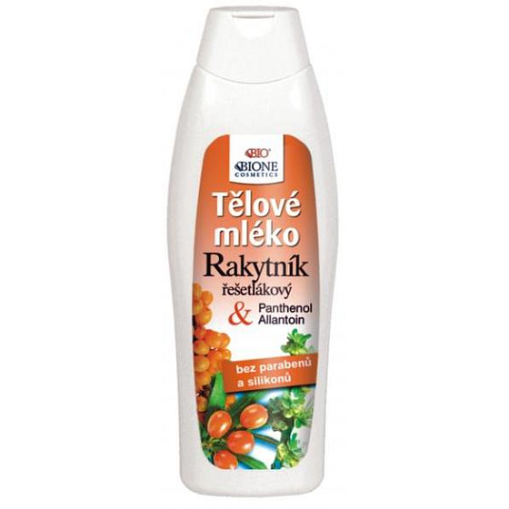 Bione Cosmetics Rakytnik rzeźbiarski & Panthenol Allantoin odżywcze mleko do ciała dla wszystkich typów skóry 500 ml