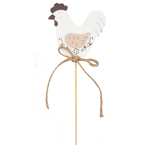 Slepička dřevěná zápich bílá 5 cm + špejle 1 kus