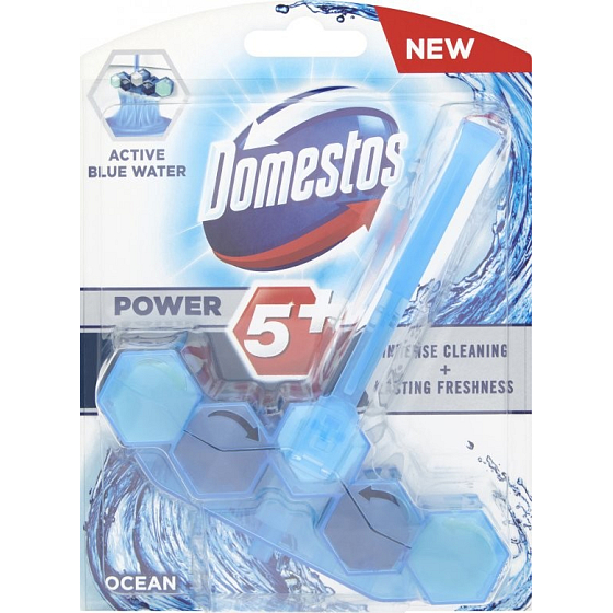Domestos Power 5+ Niebieska Woda Ocean Wc twardy blok 53 g