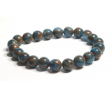 Jasprowy Cloisonne Blue bransoletka elastyczna naturalny kamień, kuleczka 8 mm / 16 - 17 cm