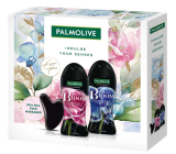 Palmolive Sparkling Bloom Midnight Rose & Iced Peony żel pod prysznic 250 ml + Enchanted Orchid & Warm Vanilla żel pod prysznic 250 ml + masażer Gua sha do twarzy, zestaw kosmetyczny dla kobiet