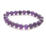 Ametyst elastyczny bransoletka naturalny kamień, kulka 9 - 10 mm / 16 - 17 cm, AA jakość, kamień królów i biskupów