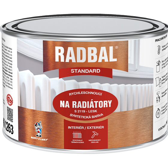 Radbal Standard S2119 farba do grzejników, biała, 375 ml