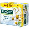 Palmolive Naturals Zrównoważone i Łagodne mydło toaletowe w kostce 3 + 1 szt. 90 g