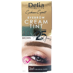 Delia Cosmetics Color Cream barwiający krem do brwi z olejem arganowym 4.0 Brąz 15 ml + 15 ml