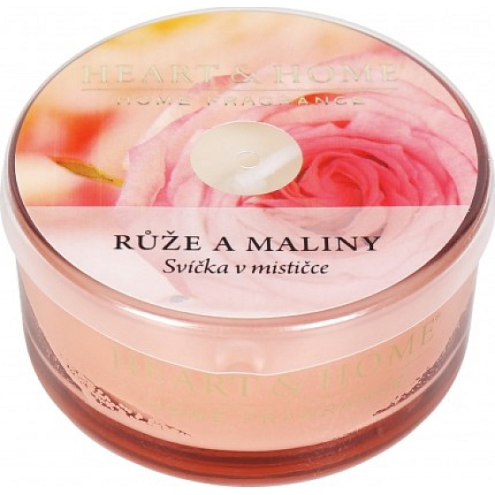 Heart & Home Růže a maliny Sojová vonná svíčka v mističce hoří až 12 hodin 36 g