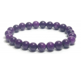 Sugilit bransoletka elastyczna naturalny kamień, kuleczka 8 mm / 16 - 17 cm, błyszczący kamień