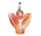 Achat pomarańczowy Anioł, anielski kryształ przywieszek naturalny kamień ręcznie szlifowany 25 x 21 x 5 mm