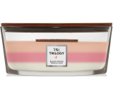WoodWick Trilogy Blooming Orchard - Kvetoucí sad vonná svíčka s dřevěným širokým knotem a víčkem sklo loď 453 g