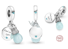 Zawieszka ze srebra 925 Luminozny - Gwiazdka świecąca w ciemności - Znajdź swoje światło, dwa kolory w jednym charms do bransoletki symbol