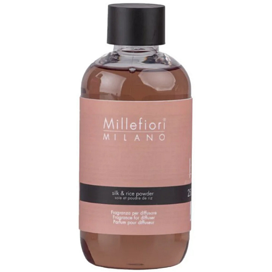 Millefiori Milano Natural Silk & Rice Powder - Hedvábí & rýžový prášek Náplň difuzéru pro vonná stébla 250 ml