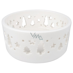 Świeca Choinki porcelanowa biała 5 cm