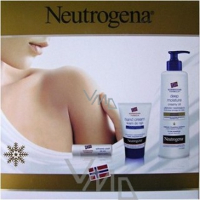 Neutrogena hloubkově hydratační krém na ruce + tělové mléko + balzám na rty, kosmetická sada Neutrogena hloubkově hydratační krém na ruce + tělové mléko + balzám na rty, kosmetická sada
