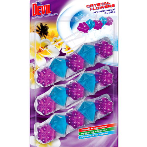 Dr. Devil Sunset Blossom WC Crystal Flowers závěs 3 x 30 g