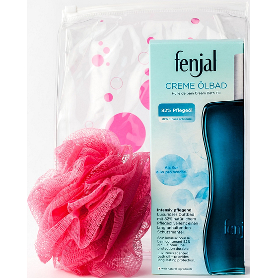 Fenjal Classic krémový olej do koupele 200 ml + masážní žínka 1 kus, kosmetická sada