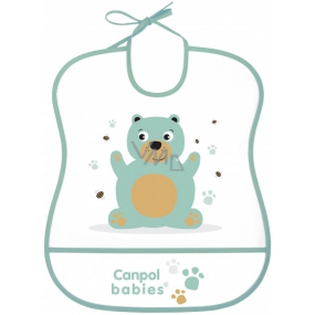 Canpol babies Cute Animals Plastový bryndák měkký s velkou kapsou 1 kus