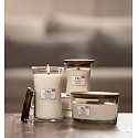 WoodWick White Teak - Bílý teak vonná svíčka s dřevěným knotem a víčkem sklo velká 609,5 g