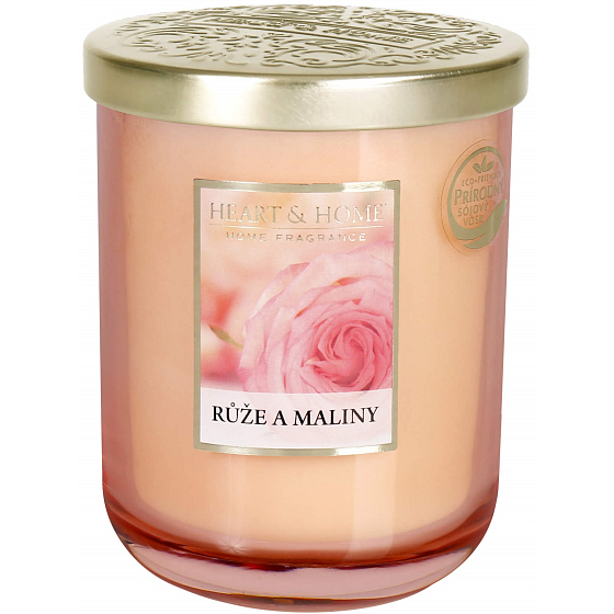 Heart & Home Růže a maliny Sojová vonná svíčka velká hoří až 70 hodin 340 g