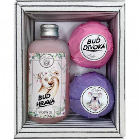 Bohemia Gifts Buď hravá sprchový gel 250 ml + šumivá koule do koupele 2 x 100 g, kosmetická sada pro děti