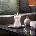 WoodWick Sheer Tuberose - Delikatna tuberoza świeca zapachowa z drewnianym knotem i szklanym pojemnikiem o pojemności 609,5 g