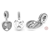 Charm Srebrne 925 60. rocznica, zawieszka serce na bransoletkę