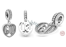 Charm Srebrne 925 60. rocznica, zawieszka serce na bransoletkę