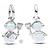 Charm Srebrny 925 Opaleskujący Bałwanek, zawieszka na bransoletkę zima