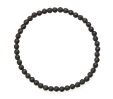 Onyx fasetowany mat bransoletka elastyczna naturalny kamień, kuleczka 4 mm / 19 cm, kamień żywotny siły