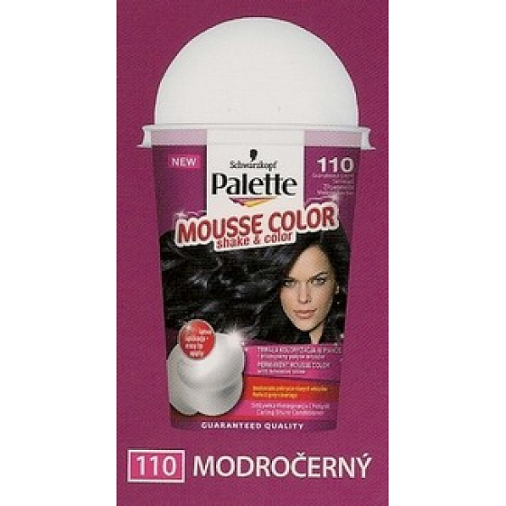 Schwarzkopf Palette Mousse Color Shake and color barva na vlasy 110 Modročerný