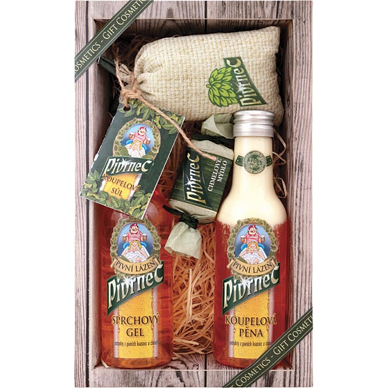 Bohemia Gifts Pivrnec sprchový gel 200 ml + pěna do koupele 200 ml + mýdlo 30 g + sůl do koupele v sáčku 150 g, kosmetická sada
