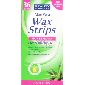 Beauty Formulas Woskowe paski z aloesem do depilacji twarzy i okolic bikini 36 sztuk