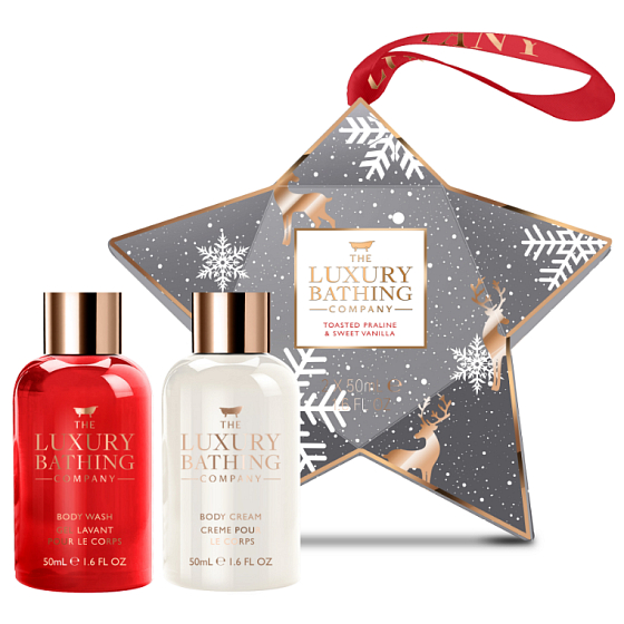 Grace Cole Toasted Praline & Sweet Vanilla mycí gel 50 ml + tělový krém 50 ml, kosmetická sada pro ženy