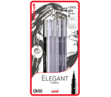 Uni Pin Elegant Tones Kaligraficzny zestaw linerów z specjalnym atramentem Pędzel czarny/0,1 i 0,5 Jasnoszary/0,1 i 0,5 Ciemnoszary 5 sztuk