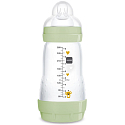 Mam Anti-Colic antikoliková láhev na krmení, silikonová jemná savička se středním průtokem 2+ měsíců Zelená 260 ml