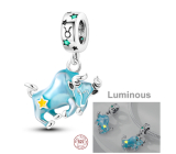 Zawieszka ze srebra próby 925 Luminozny - Znak zodiaku Byk, ozdoba do bransoletki