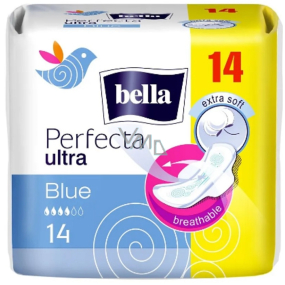 Bella Perfecta Slim Blue ultracienkie wkładki higieniczne z skrzydełkami dla wrażliwej skóry 14 sztuk