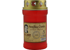 Bony znicz cmentarny Anny Czeskiej czerwona