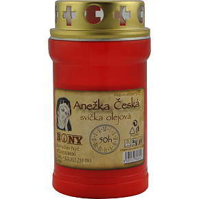Bony znicz cmentarny Anny Czeskiej czerwona