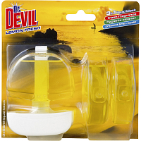 Dr. Devil 3w1 Lemon Fresh płynny blok WC, koszyczek + wkład 3× 55 ml